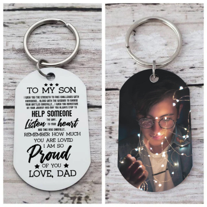 To My Son Keyring Custom Photo Keychain "I Am So Proud Of You" Personalised Gifts For Son-Jessemade AU