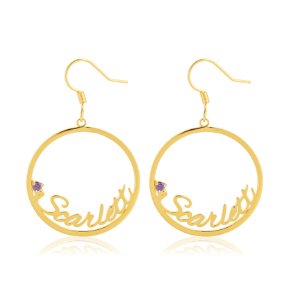 Personalised Name Earring Customised Name Hoop Earrings for Her-Jessemade AU