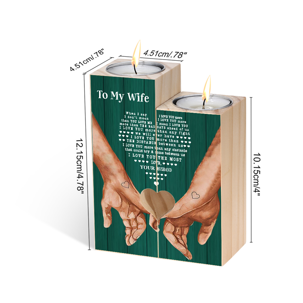 To My Wife Couple Candle Holder "I love you more than you love me" Candlesticks-Jessemade AU