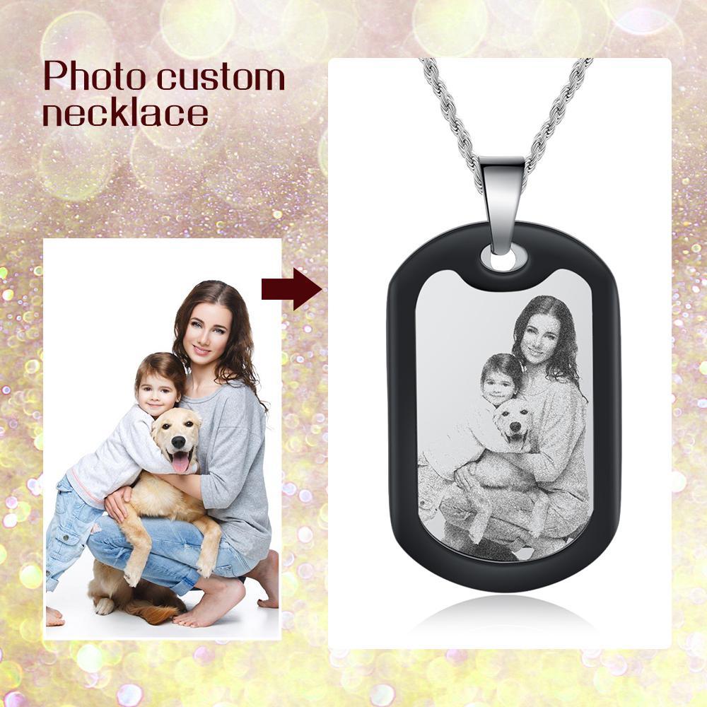 Personalised Date Necklace Custom 1 Photo Necklace Gifts For Him-Jessemade AU