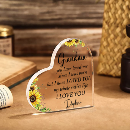 Personalised Acrylic Heart Keepsake Engrave 1 Name Heart Ornament Special Gift for Grandma-Jessemade AU