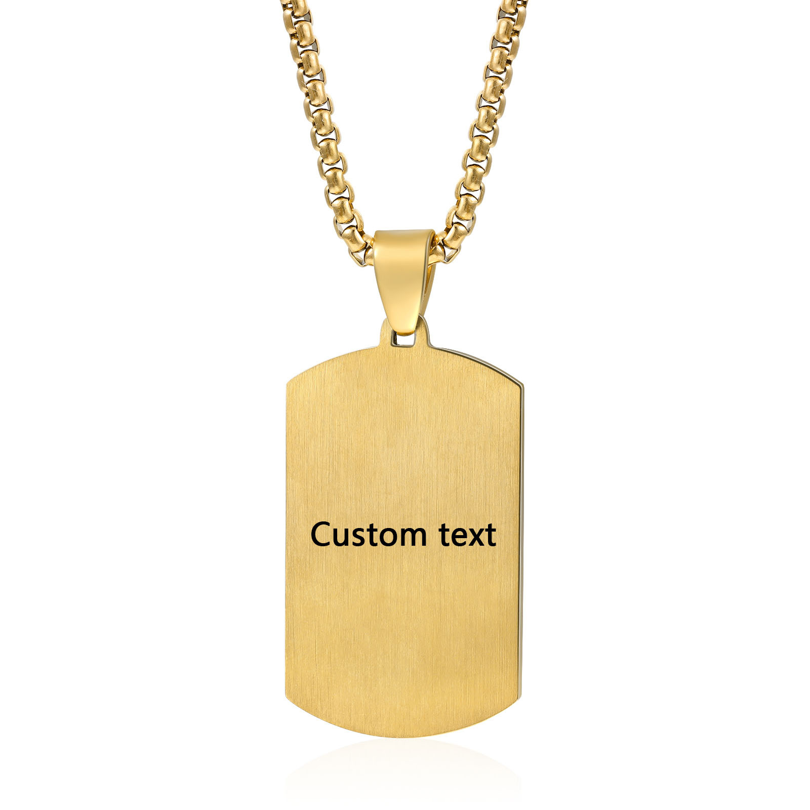 Personalised Men's Necklace Engraved Name & Letter & Text Dog Tag Necklace Stainless Steel Gift for Him-Jessemade AU