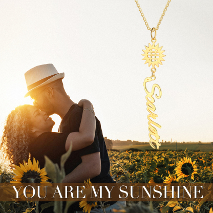 Mother's Day Gifts Personalised Sunflower Necklace Custom Name Necklace Gift for Her | Jessemade-Jessemade AU