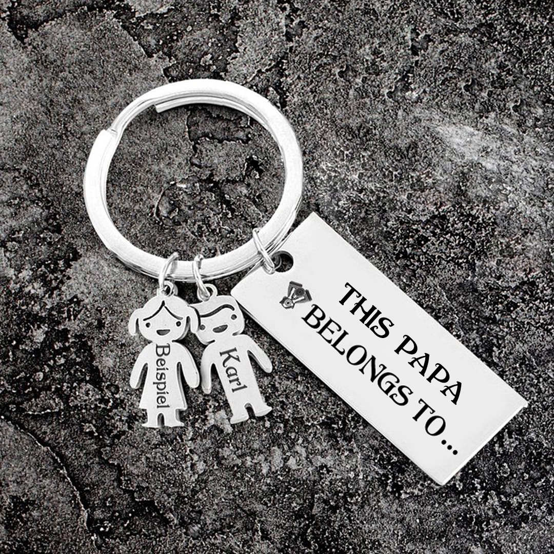 2 Names-Personalised 2 Children's Name Keychain-To My Dad-Gift Box Gift Card Set-Jessemade AU