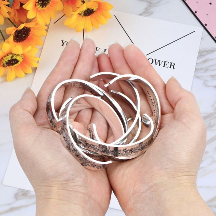 To My Granddaughter, Remember How much you are loved, Cuff Bangle Bracelet Gifts For Her-Jessemade AU