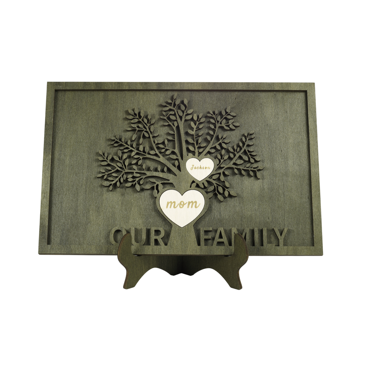 Family Tree Wood Frame Personalised Family Tree Sign Custom 2 Names Plaque-Jessemade AU