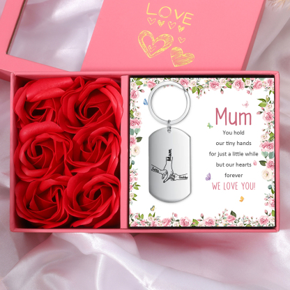 3 Names - Personalised Name Keychain Holding Hands Keychain Mother's Day Gifts For Grandma/Mother-Jessemade AU