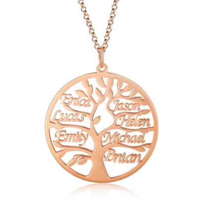 Personalised Family Tree Name Necklace Custom 7 Names Name Necklace-Jessemade AU