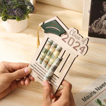 Class of 2024 Personalised Graduation Wooden Money Rack Custom Name Creative Graduation Gifts for Her/Him-Jessemade AU