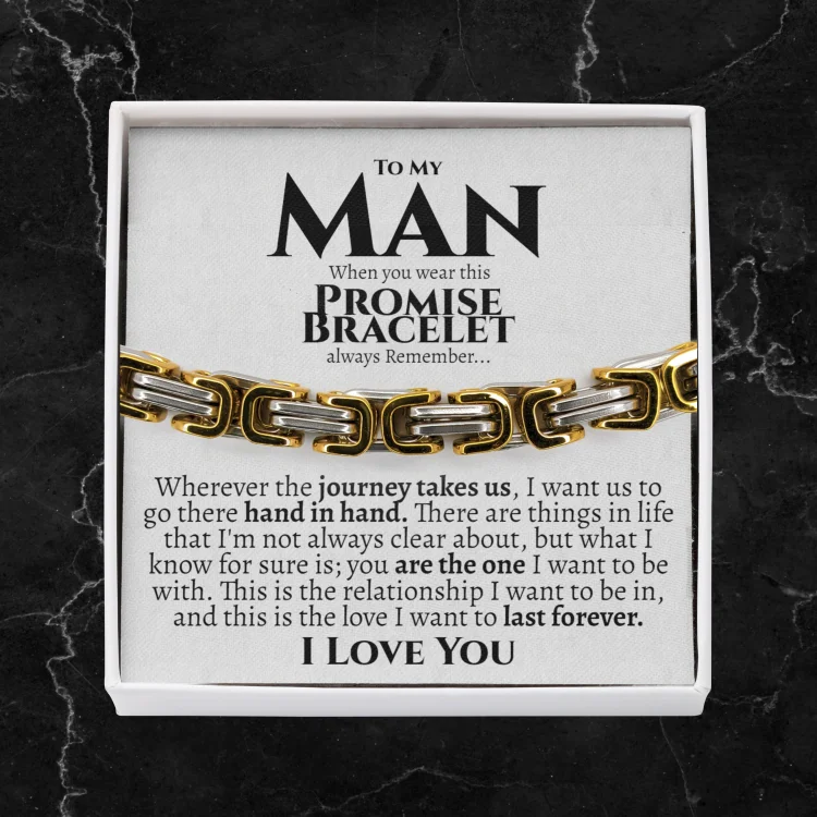 To My Man I LOVE YOU Cuban Link Bracelet Stainless Steel Bracelet Romantic Gift-Jessemade AU