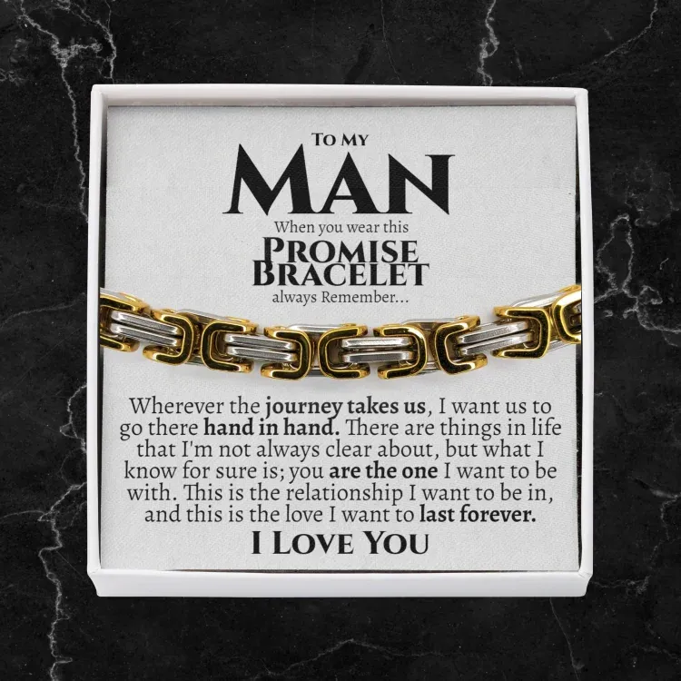 To My Man I LOVE YOU Cuban Link Bracelet Stainless Steel Bracelet Romantic Gift-Jessemade AU