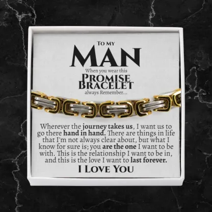 To My Man I LOVE YOU Cuban Link Bracelet Stainless Steel Bracelet Romantic Gift-Jessemade AU