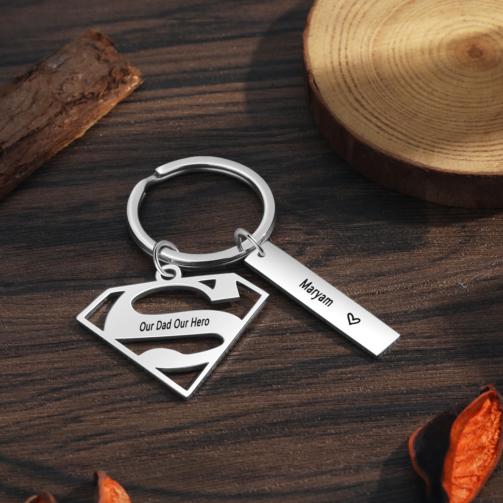 Custom Superman Sign Keychain Engrave 1 Name Gift For Father-Jessemade AU