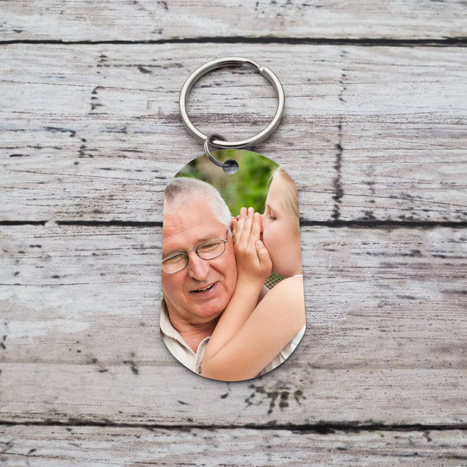 Personalised Photo and Name Keychain Grandparents' Day Gift for Grandpa-Jessemade AU