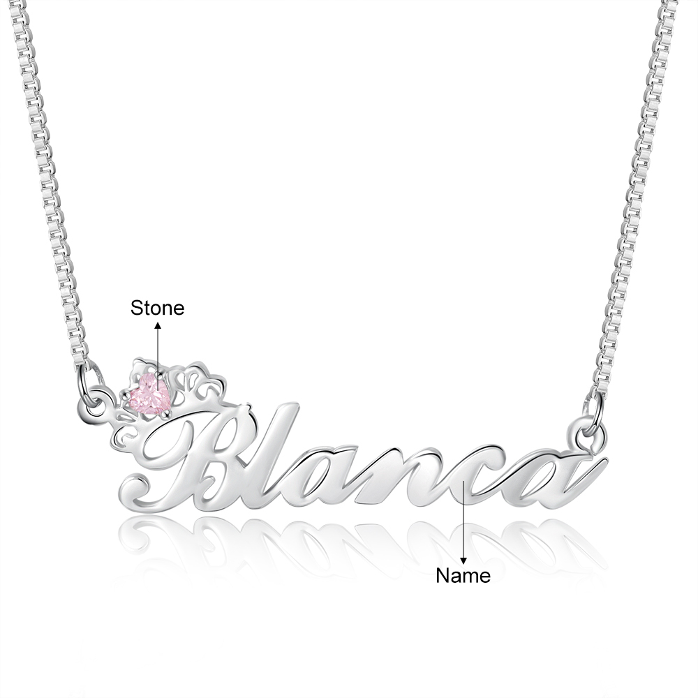 Personalised Necklace With Birthstone Custom 1 Name Necklace Gift For Her-Jessemade AU