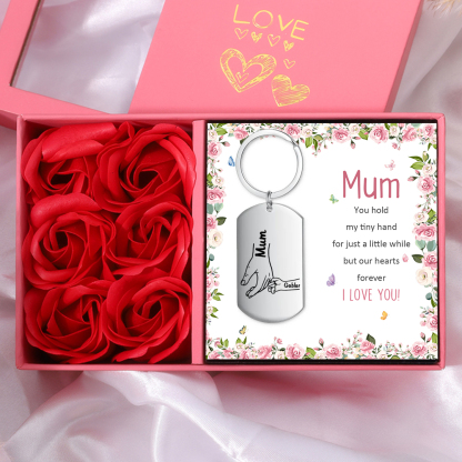 2 Names - Personalised Name Keychain Holding Hands Keychain Mother's Day Gifts For Grandma/Mother-Jessemade AU