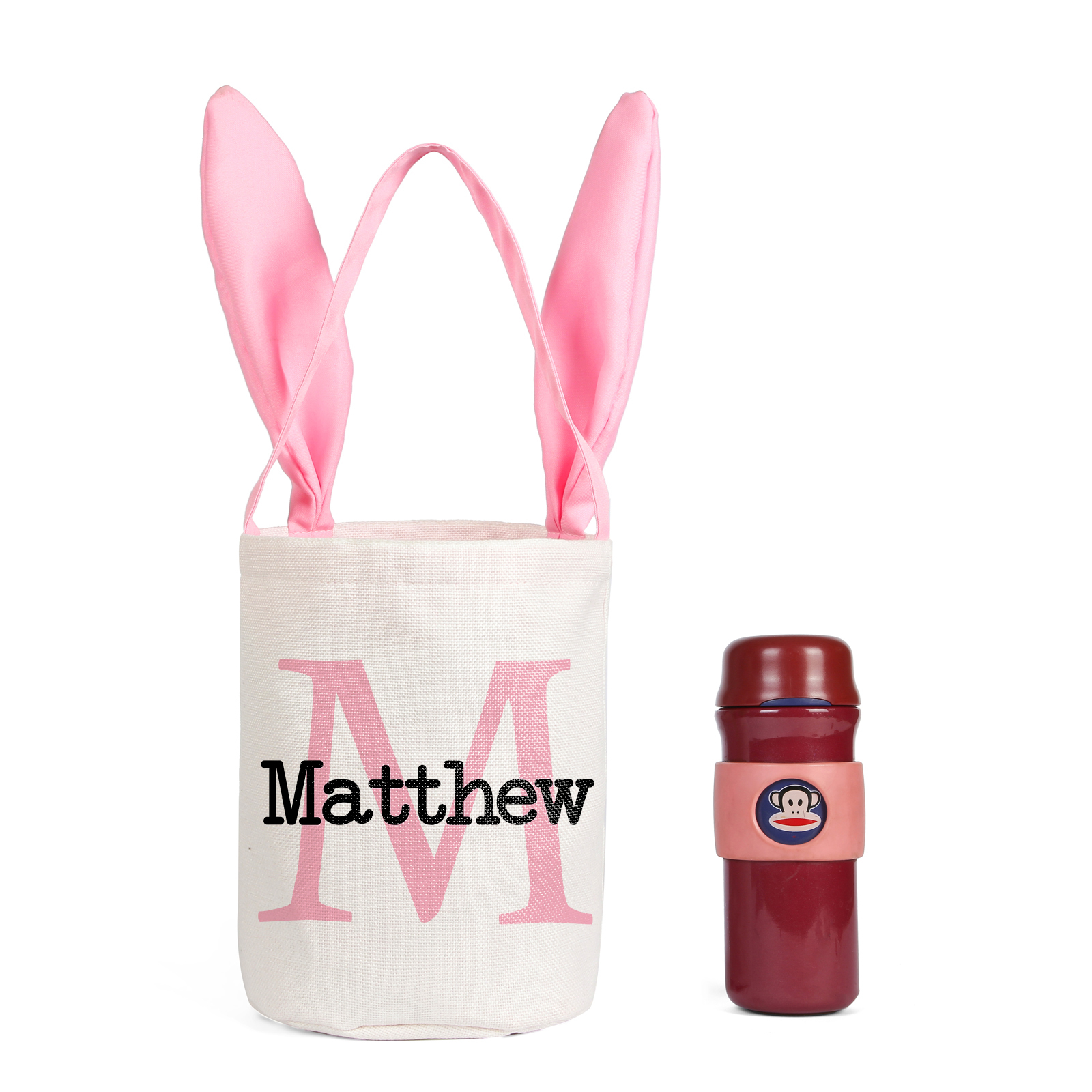 Easter Bunny Tote Bag Personalised Letter & Name Bucket Bag Bunny Basket Gifts For Kids-Jessemade AU