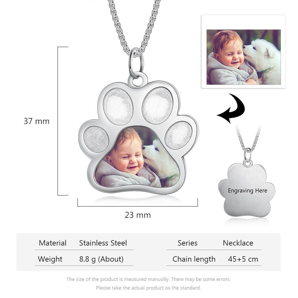 Personalised Paw Necklace Custom Photo Necklace Gifts For Her-Jessemade AU