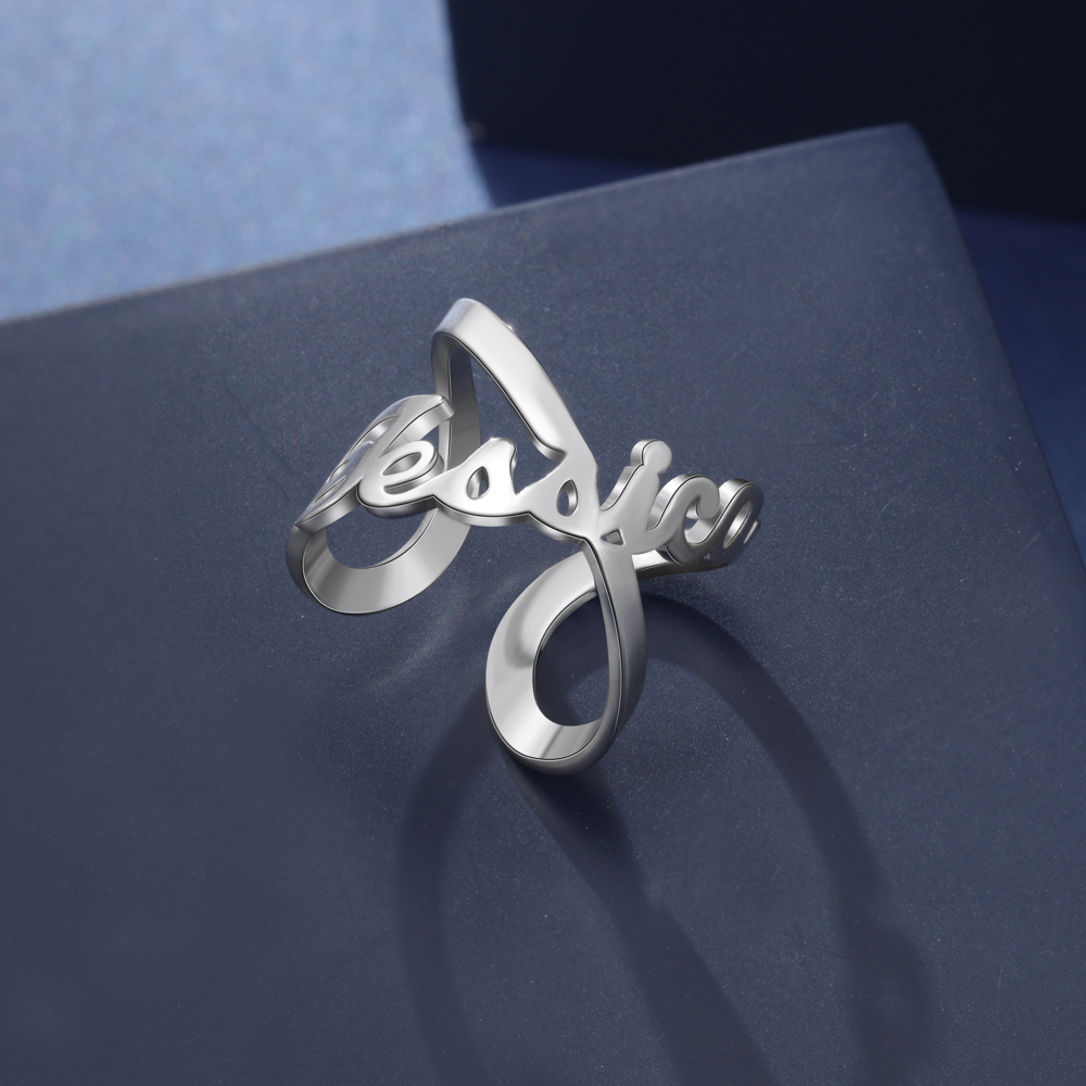 Personalised Ring Custom 1 Name Ring Best Gift For Women-Jessemade AU
