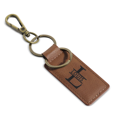 Personalised Men's Leather Keychain Custom Name & Letter Keychain Brown Valentine's Gift for Him-Jessemade AU