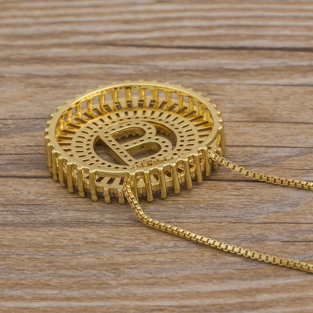 3 Colours Chooses Micro Pave A-Z Letter Pendant Necklaces For Women-Jessemade AU