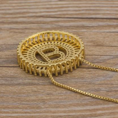 3 Colours Chooses Micro Pave A-Z Letter Pendant Necklaces For Women-Jessemade AU