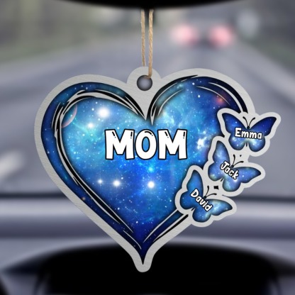Multi Colors Personalised Acrylic Ornament Sparkling Heart Butterfly Ornament Customised Name Gift for Grandma Mother-Jessemade AU