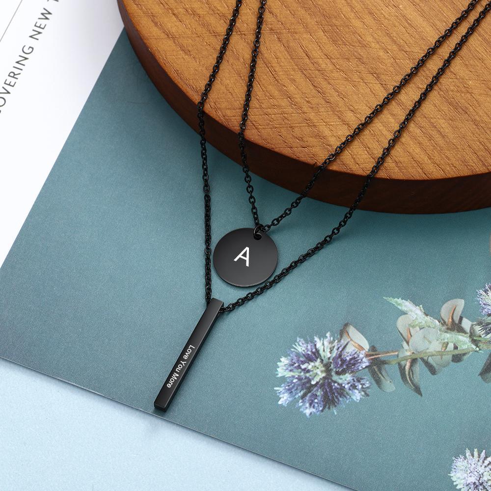 Personalised A-Z Letter Initial Vertical Bar Necklace-Jessemade AU