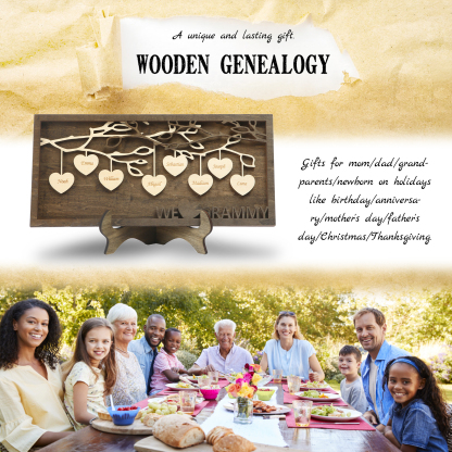 Custom Family Tree Sign Engrave 8 Names Wooden Family Frame Home Decor-Jessemade AU