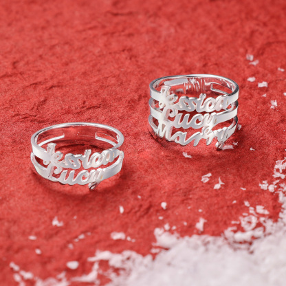 Personalised Name Ring Custom 3 Names Ring Gifts For Women-Jessemade AU