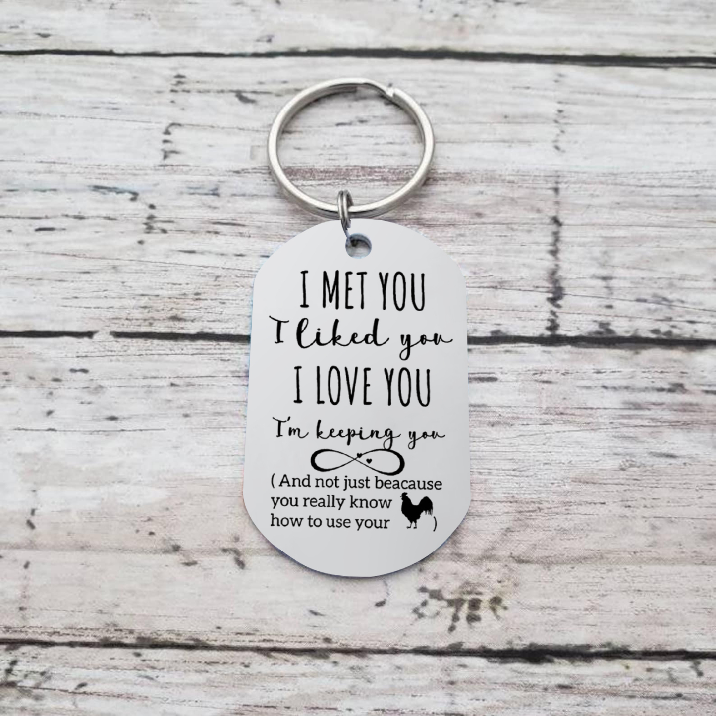 Personalised Photo Keychain for Couple "I MET YOU I LOVE YOU" Valentine's Day Gift-Jessemade AU