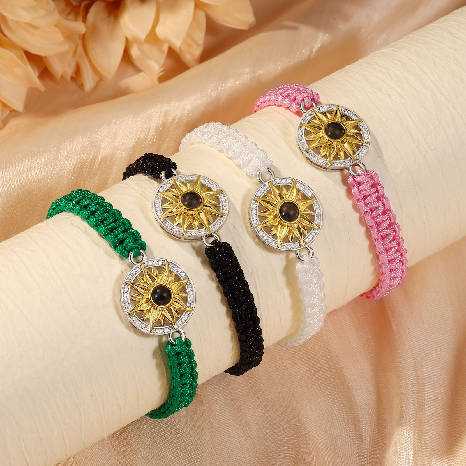 Personalised Projection Weave Bracelet Customised Colourful Photo & Copywriting Bracelet Adjustable Bracelet Personalised Gift for Couples-Jessemade AU