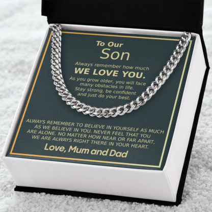 To Our Son Necklace Cuban Link Chain Necklace Gift Set - Always Remember How Much We Love You-Jessemade AU
