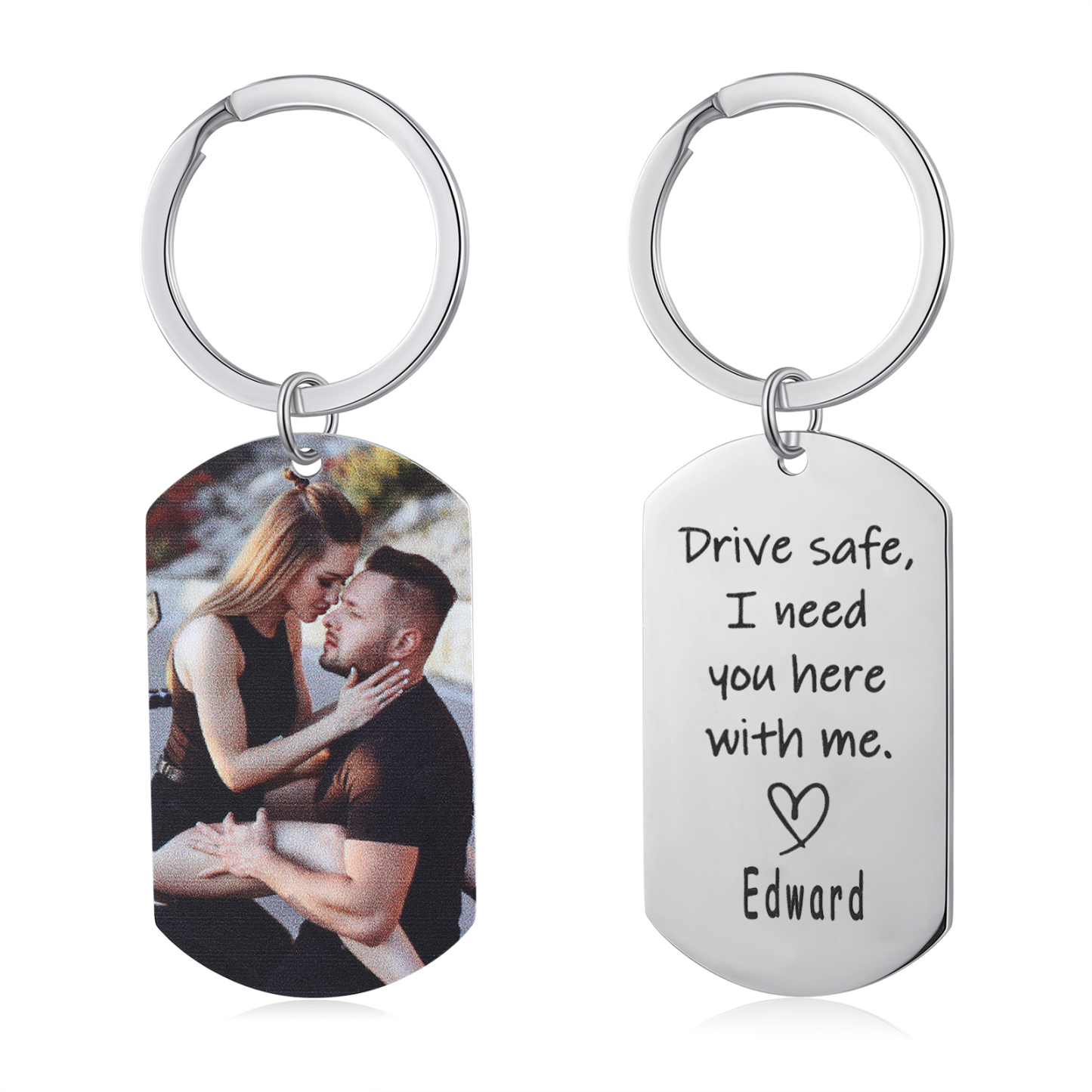 Custom Picture Keychain With Name Personalised Photo Keychain Drive Safe Keychain for Boyfriend-Jessemade AU