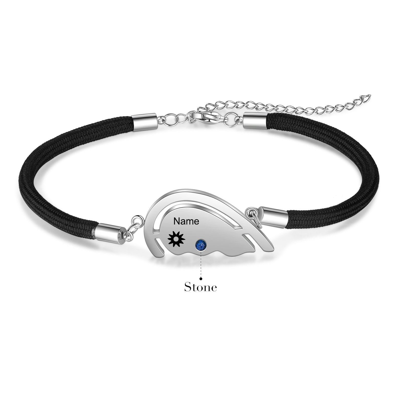 Valentine's Day Sun and Moon Magnetic Heart Bracelet with Birthstones Couple Bracelet Set-Jessemade AU