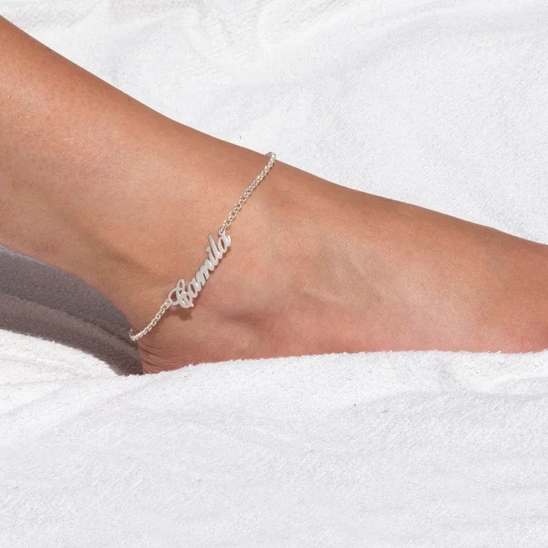 Adjustable Personalised Name Ankle Bracelet Custom 1 Name Anklet Gifts for Her-Jessemade AU