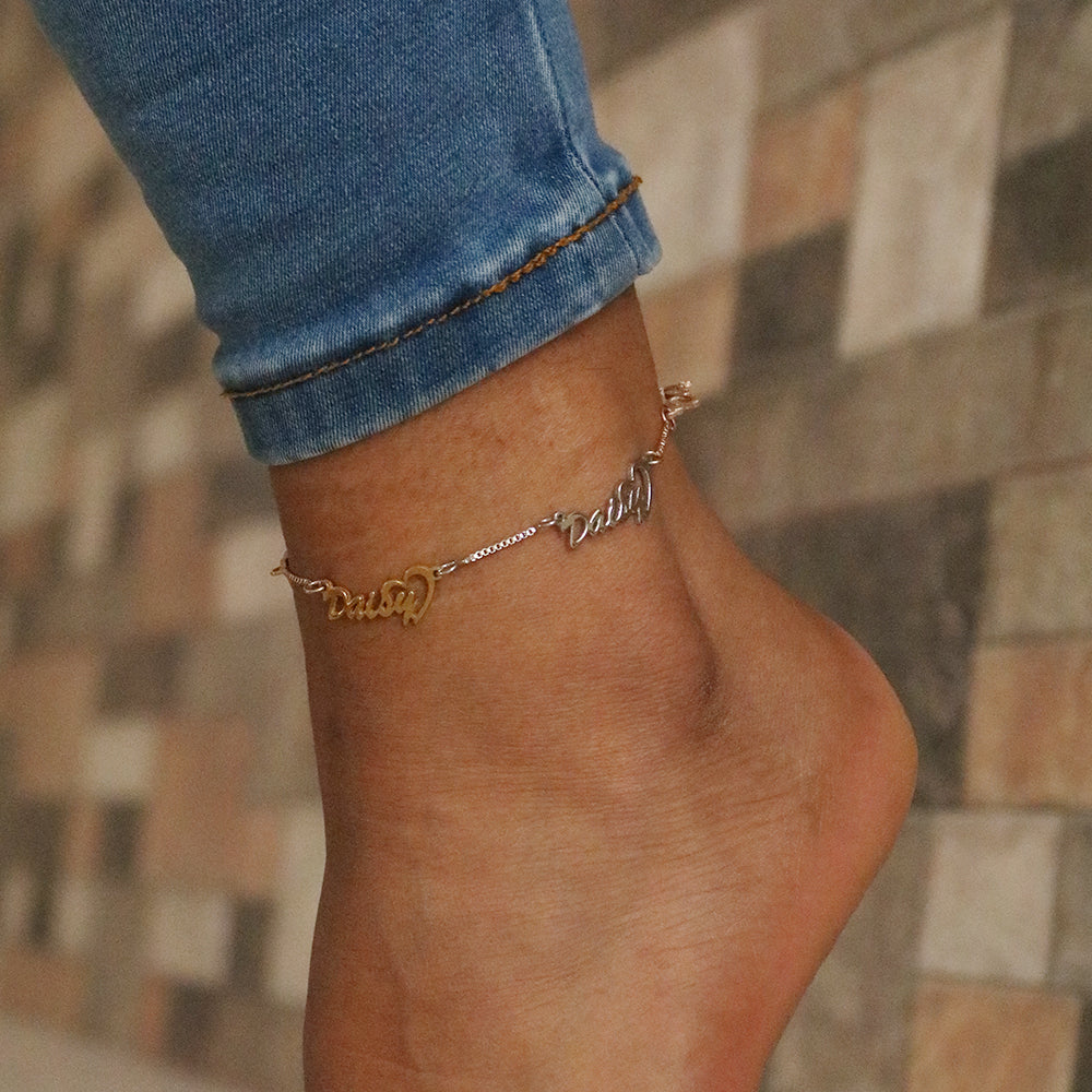 Personalised Name Ankle Bracelet Custom 4 Names Anklet Gifts for Her-Jessemade AU