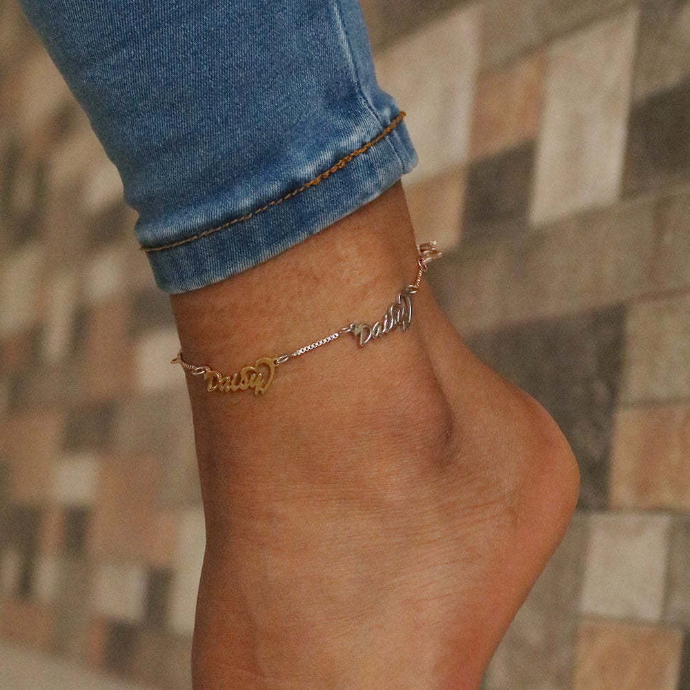 Personalised Name Ankle Bracelet Custom 4 Names Anklet Gifts for Her-Jessemade AU