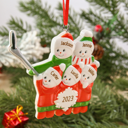 5 Names - Personalised Resin Christmas Ornaments Customised Name & Year Xmas Decor Gifts for Family Friends-Jessemade AU