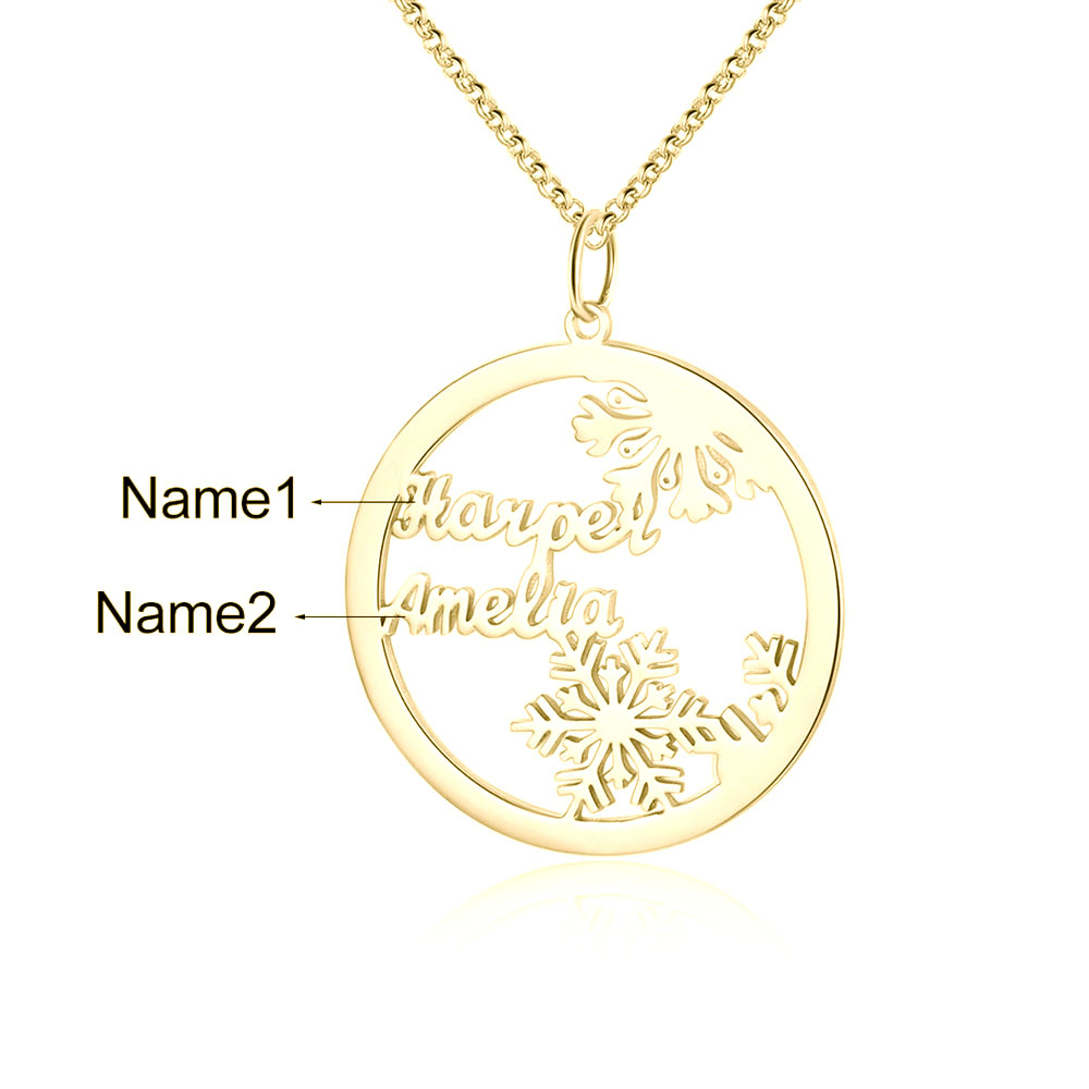 Personalised Name Necklace Christmas Snowflake Jewelry Gift For Her-Jessemade AU