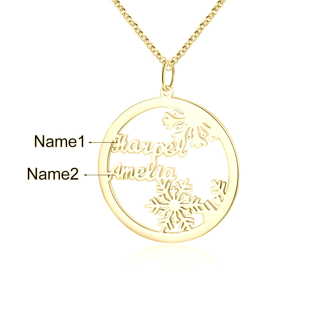 Personalised Name Necklace Christmas Snowflake Jewelry Gift For Her-Jessemade AU