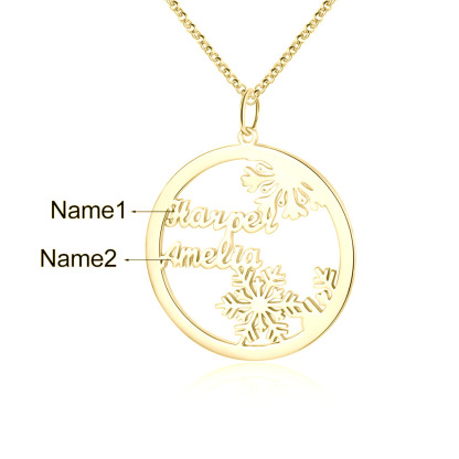 Personalised Name Necklace Christmas Snowflake Jewelry Gift For Her-Jessemade AU
