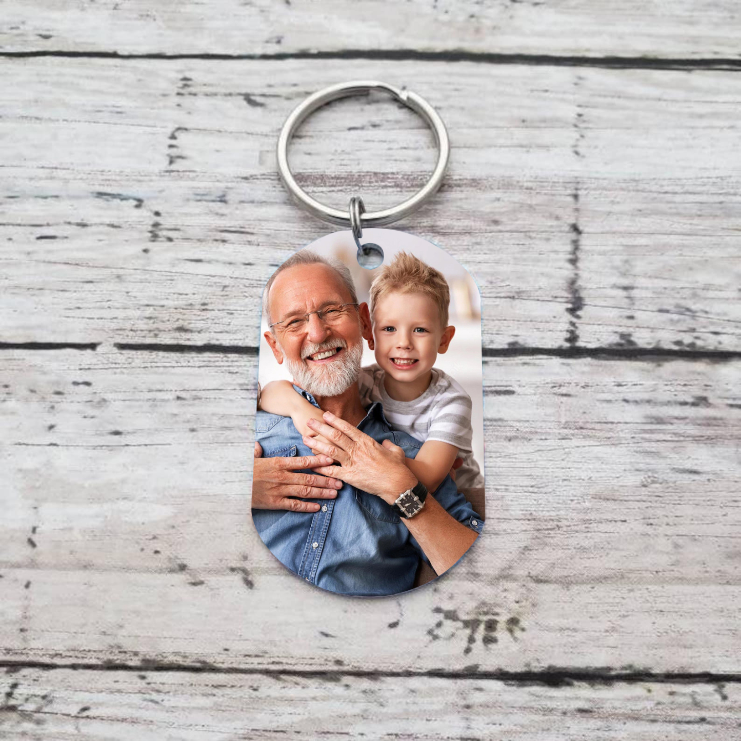 Personalised Photo Keychain Custom Name Keychain Grandparents' Day Gift for Grandpa-Jessemade AU