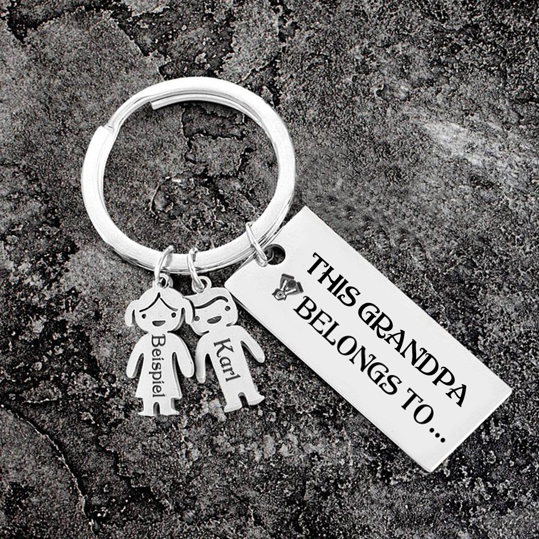 2 Names-Personalised 2 Children's Name Keychain-To My Dad-Gift Box Gift Card Set-Jessemade AU