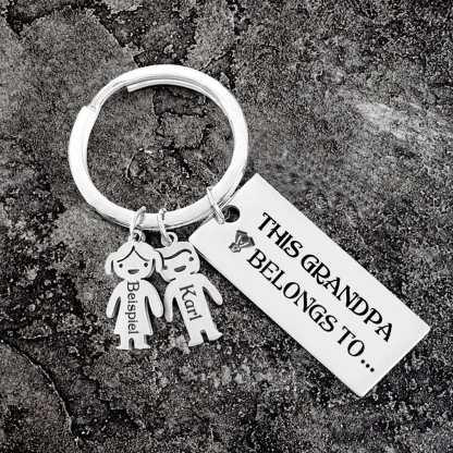 2 Names-Personalised 2 Children's Name Keychain-To My Dad-Gift Box Gift Card Set-Jessemade AU