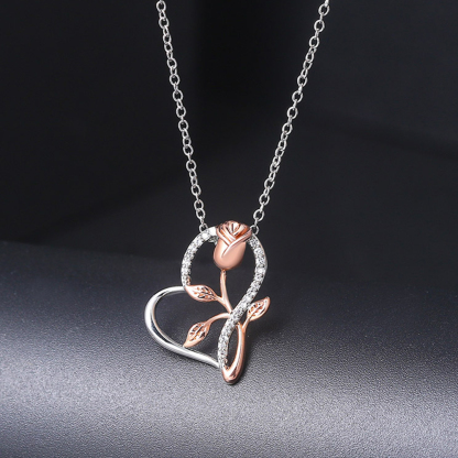 Jessemade Silver Colour Rose Necklace-Jessemade AU