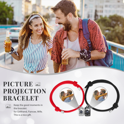 Personalised Projection Bracelet Custom Photo Couple Bracelet with Camera Pendant Creative Gift for Her-Jessemade AU