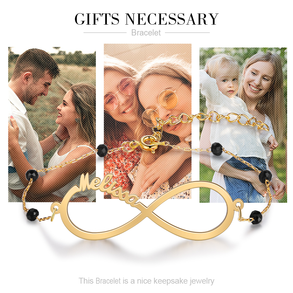 Personalised Infinity Bracelet Custom 1 Name Bracelet Gift For Women-Jessemade AU