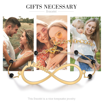 Personalised Infinity Bracelet Custom 1 Name Bracelet Gift For Women-Jessemade AU