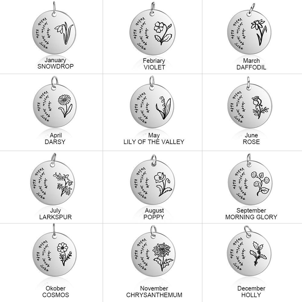 Personalised Photo Bracelet Custom  Birthflower Bracelet Memorial Gifts For Her-Jessemade AU